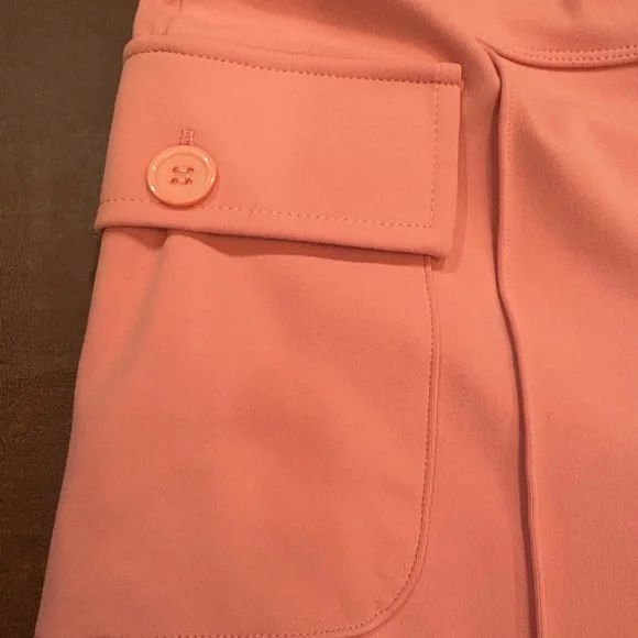 Halara $50 M SculptKnit High Waisted Side Flap Pocket Flare Cargo Pants PINK EUC - Picture 9 of 14